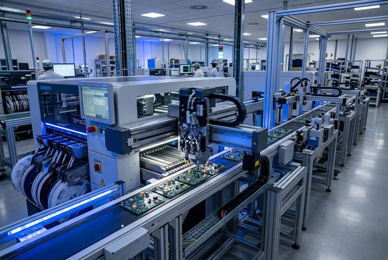 Post-reflow SMT automated production line at Keli Automation facility